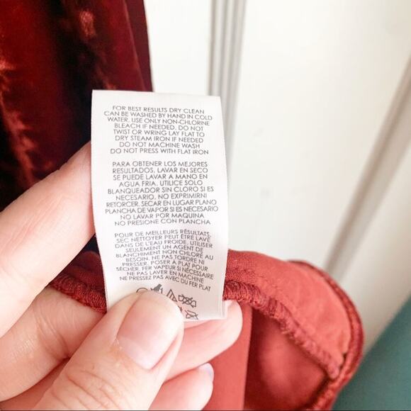 CABi Grace Tribute Crush Velvet Dress #3696 V-Neck Empire Waist Red Size Small S - Picture 9 of 12